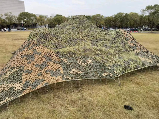 Army Military Camouflage Net With Mesh Attached Fiberglass Support Pole