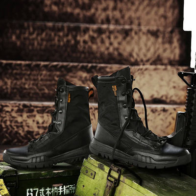6 Inch Side Zip Tactical Boots Military Under Armour Waterproof Leather Motorcycle