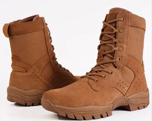 Brown Combat Boots Military Leather Waterproof Work Tactical Size 4 Durable