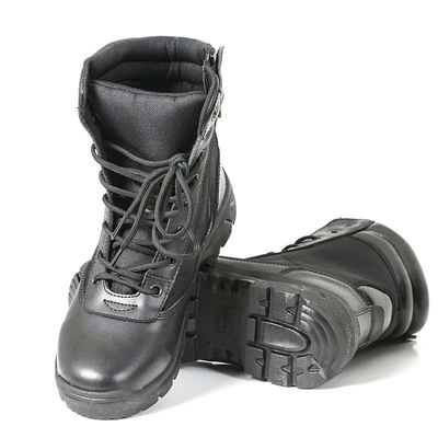Leather Insulated Military Boots For Men Breathable High Top Non Slip Rubber Outsole