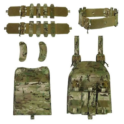 Tactical Military Bulletproof Vest With Plates Molle System Carrier With Magazine Pouch 9mm