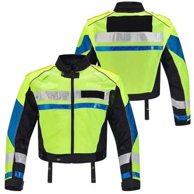 Safety Police Jacket Reflective Riding Suit Racing Motorcycle Motorbike Touring Uniform Hi Vis