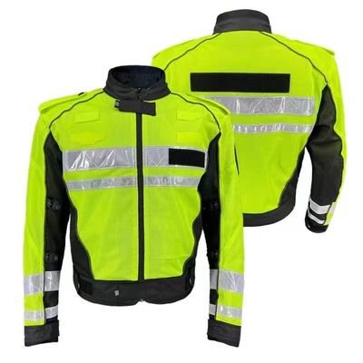 Safety Police Jacket Reflective Riding Suit Racing Motorcycle Motorbike Touring Uniform Hi Vis