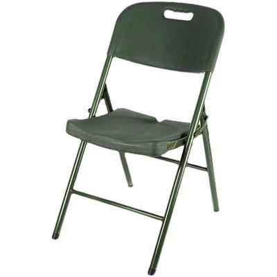 Outdoor Field Blow Molding Chair Camping Lightweight Military Green Conference Folding Simple Military
