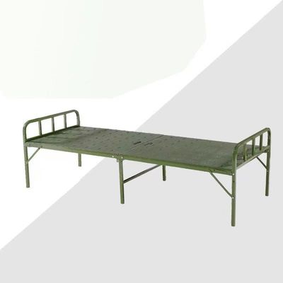Field Steel Plastic Bed Camp Army Bed Portable Folding Bed Military Green Outdoor Training Bed