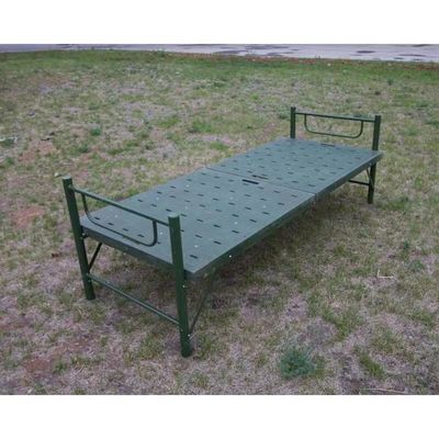Field Steel Plastic Bed Camp Army Bed Portable Folding Bed Military Green Outdoor Training Bed