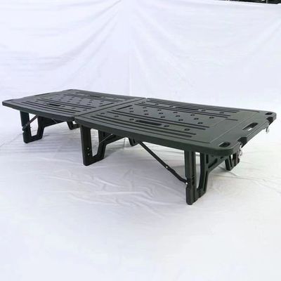 Field Folding Bed Outdoor Two-Fold Blow Molded Portable All-Plastic Folding Army Military Bed