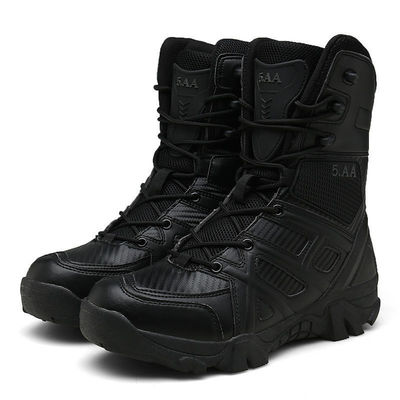 High Quality Leather Combat Tactical Boots Waterproof High Top  Black Genuine Leather Tactical military Boots for Men