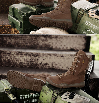 EVA Rubber Outsole Leather Security Hiking Tactic Training Boots Shoes  Tactical Men Black Combat Boots Military