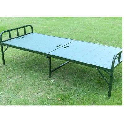 Field Steel Plastic Bed Camp Army Bed Portable Folding Bed Military Green Outdoor Training Bed