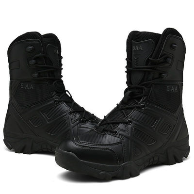 High Quality Leather Combat Tactical Boots Waterproof High Top  Black Genuine Leather Tactical military Boots for Men